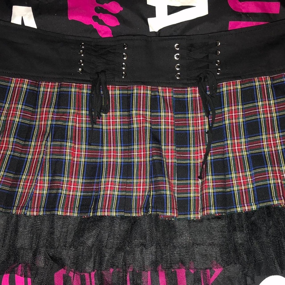 Tripp NYC Royal Bones Plaid Tutu Skirt XXL